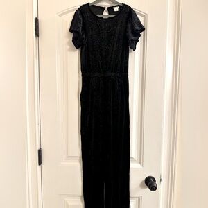 J Crewcuts Girls Velvet Jumpsuit w/ gold detailing